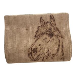 Bohemian Jute Clutch Bag for Women – Handmade Horse Print, Eco-Friendly